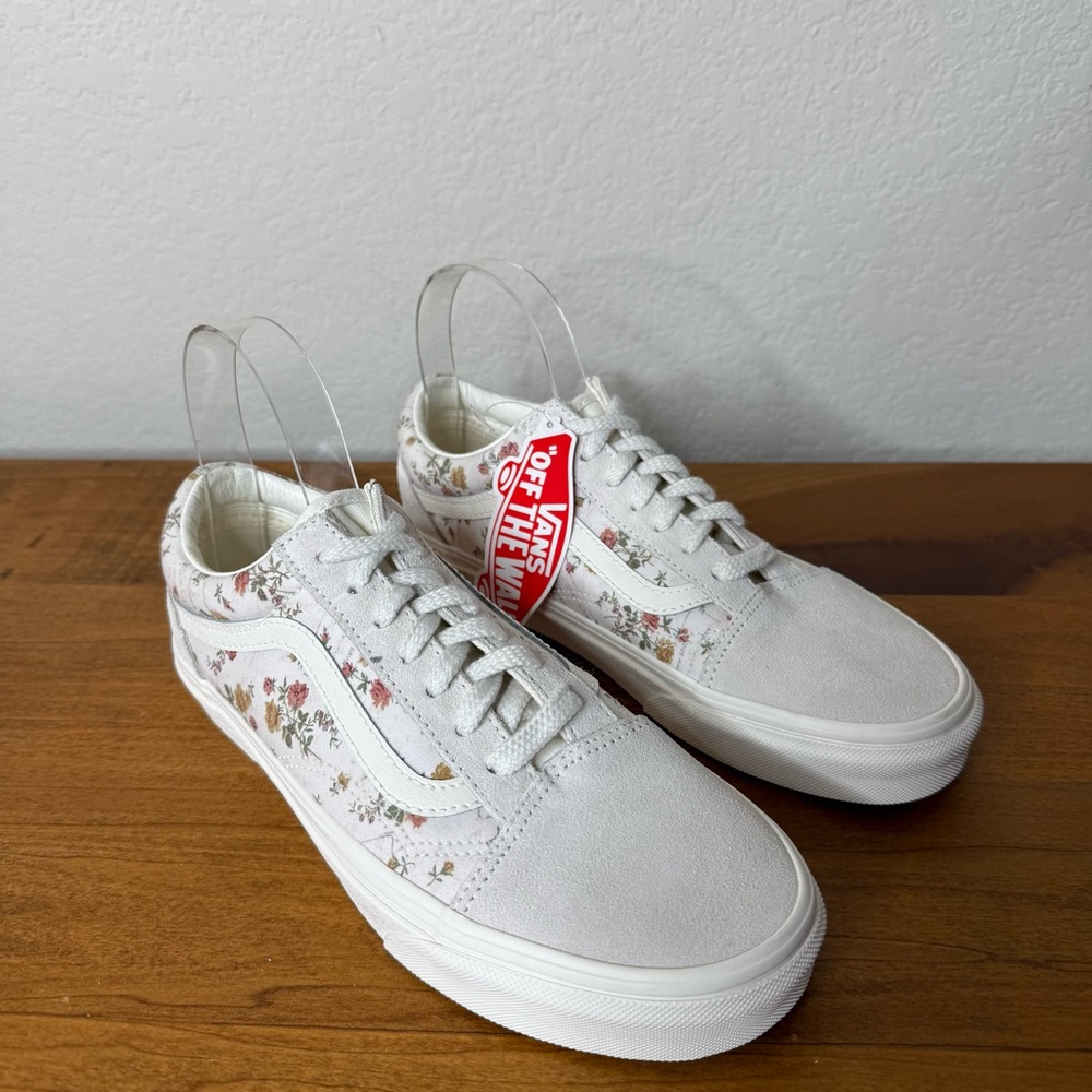 VANS Old Skool | Tan | Leather | Canvas | Floral | Women’s Size 7.5 New No Box